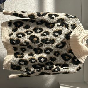 Cowl neck sweater cheetah print
